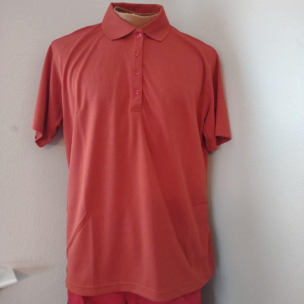 EDWARDS Cayenne Orange Men’s Mesh 10% Polyester Polo Shirt Athletic Wear Size XL